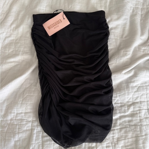 NWT Misguided Black Ruched Mini Skirt Size 0 - Picture 4 of 10